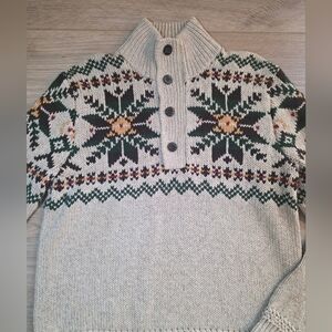 Polo Ralph Lauren Ski Icelandic Nordic Button Front Sweater Small Cotton Silk